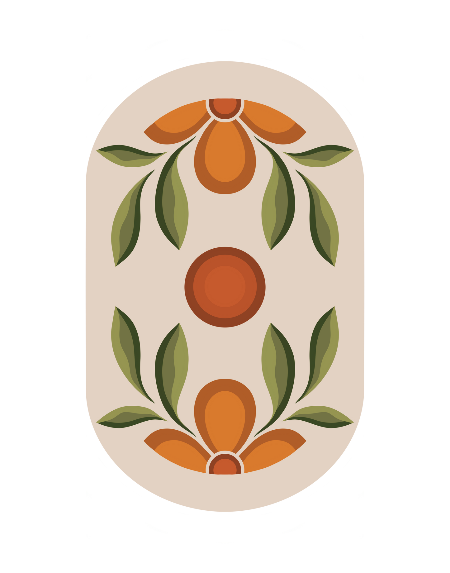 "Oval Flower" Sticker