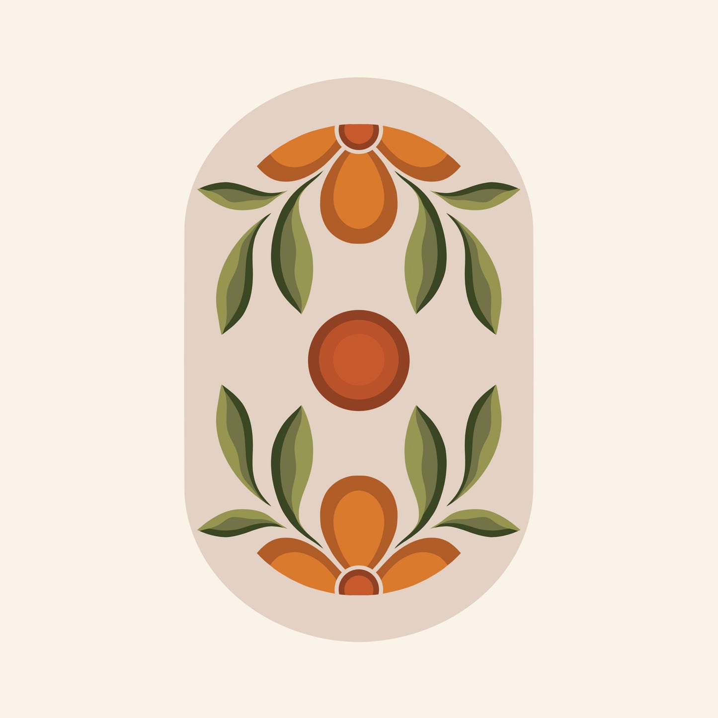 "Oval Flower" Sticker
