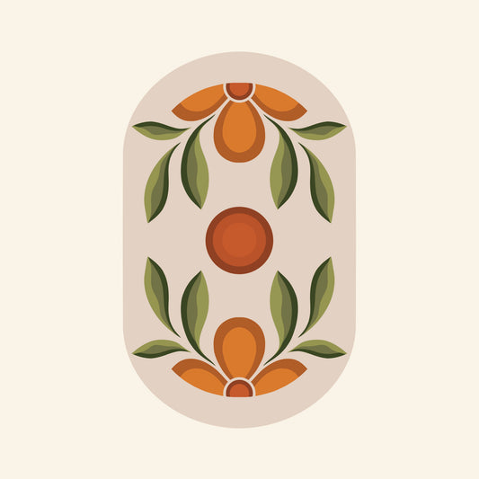"Oval Flower" Sticker