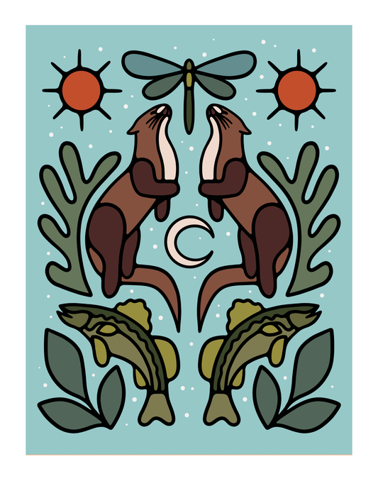 "Great Lakes Otters" Limited Edition Print