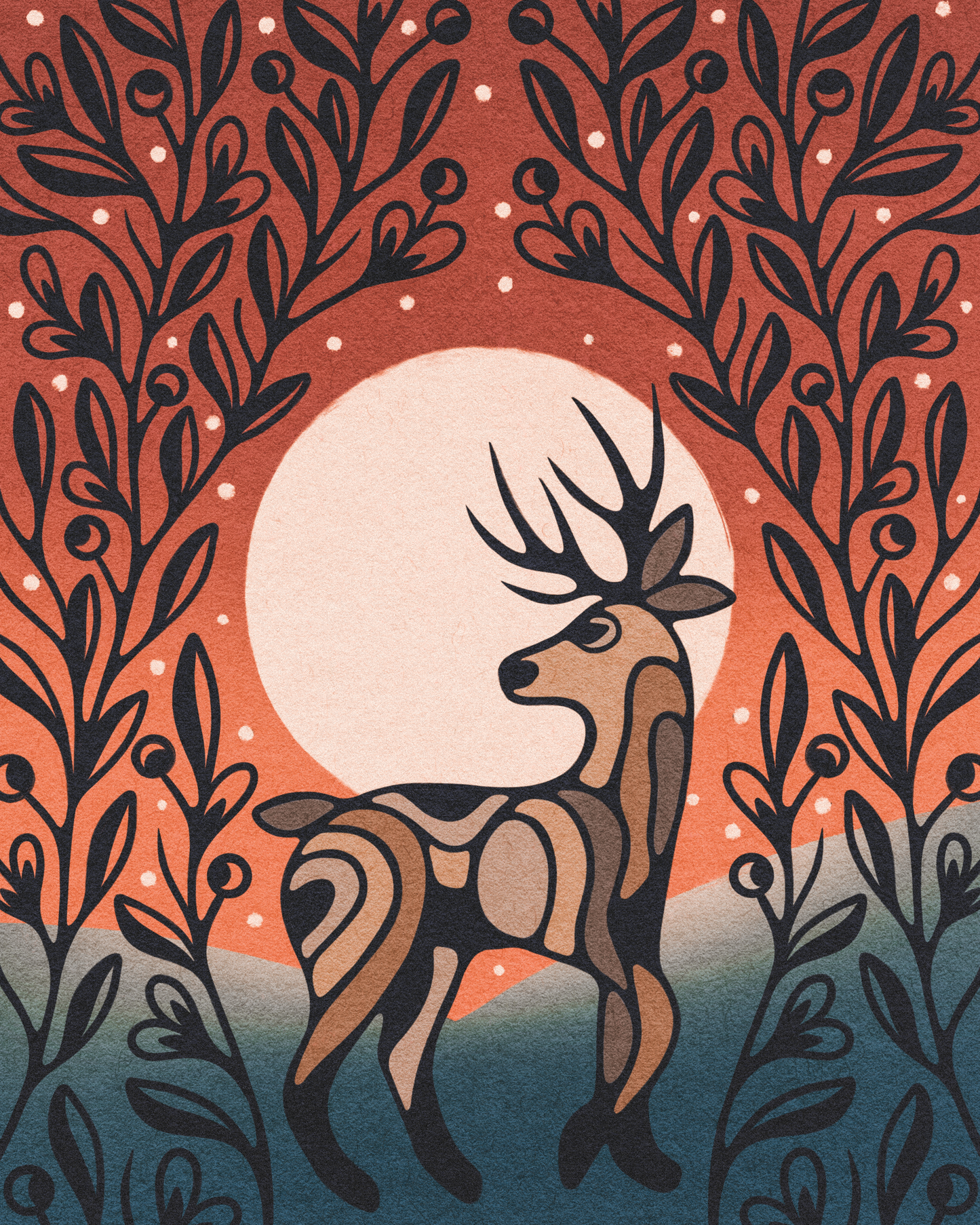 "Winter Rest" Series: Deer